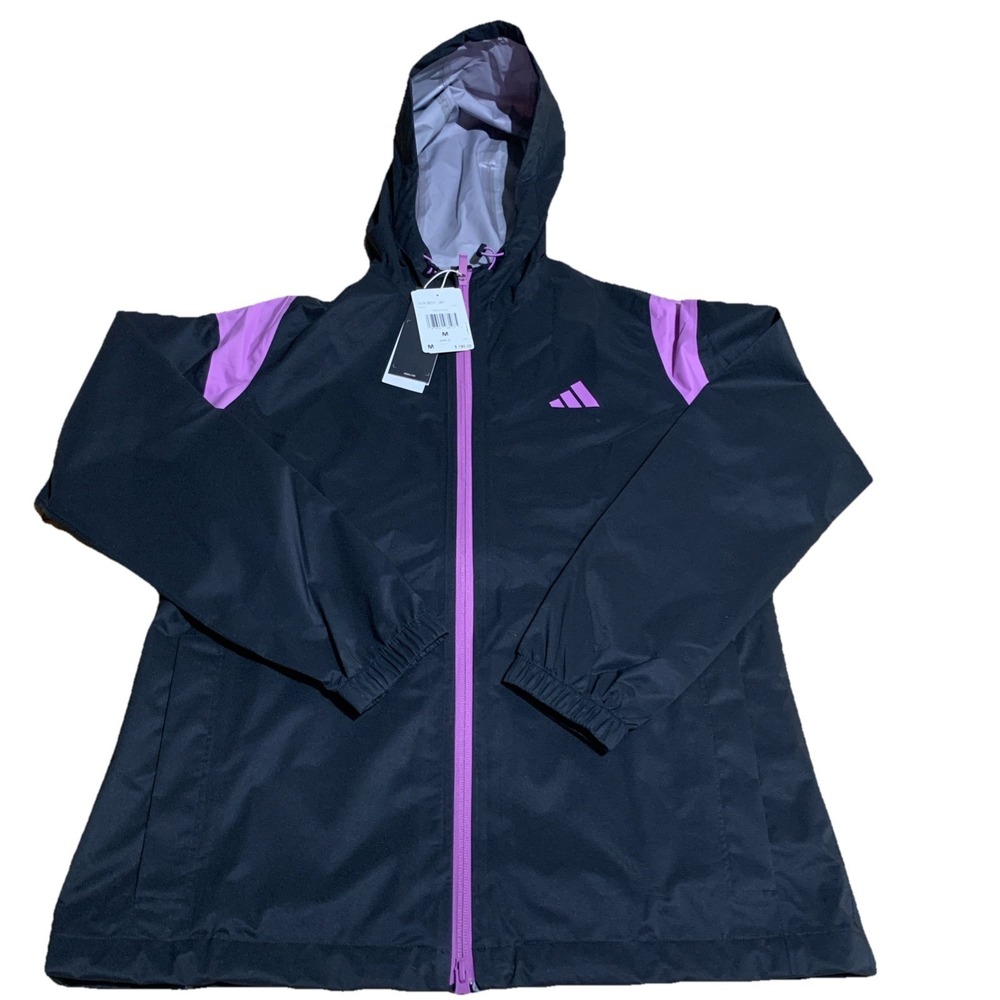 Adidas RAIN.RDY Waterproof Women‎ Size M Golf Jacket Black & Purple IS9812.